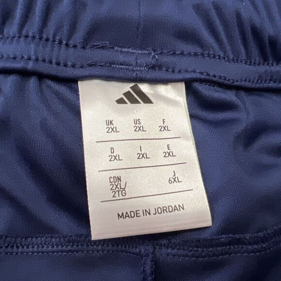NWT ADIDAS Men's Aeroready Active Shorts XXL Blue 3-Stripe Zipper Pockets Drawst - Picture 5 of 12